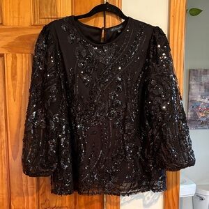Elegant Black Sequin Women's Top
